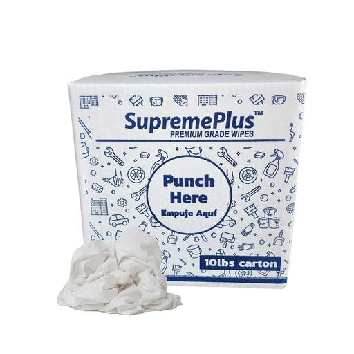 Bulk New White Flannel / Thermal Rags - 720 lbs. Pallet - 72 x 10 lbs. Boxes - Wiping Hub