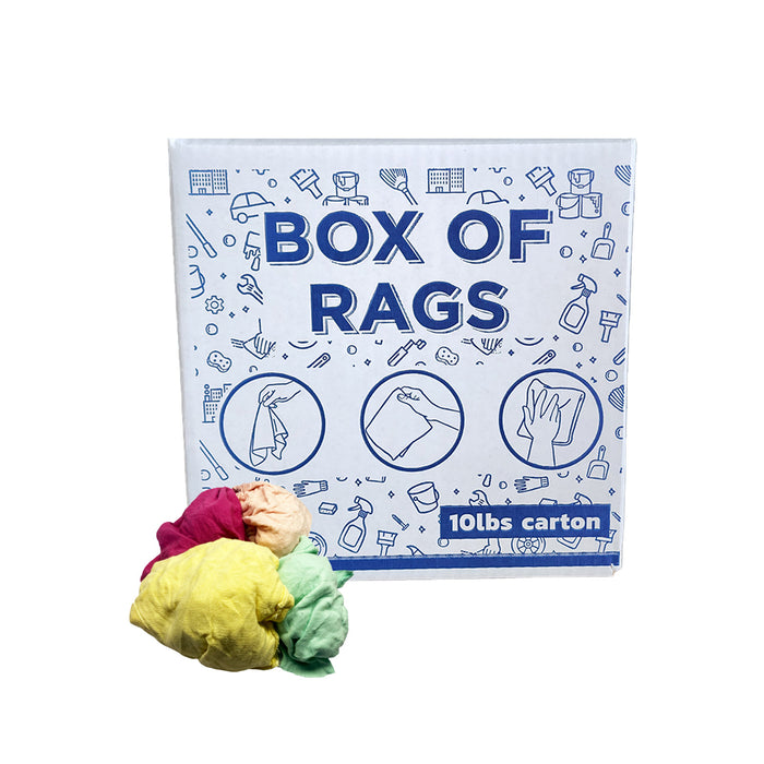 New Washed Multi-Color T-Shirt Wiping Rags – 10 lbs. Box  