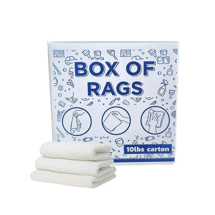 White Half Towel Cleaning Rags 20" x 20" - 720 lbs. Pallet - 72 x 10 lbs. Boxes