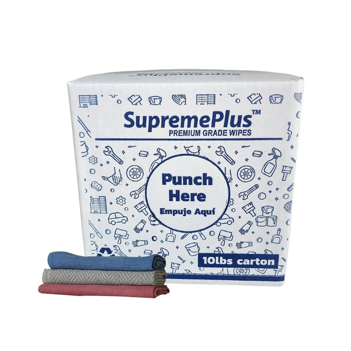 New Multi-Color Heavyweight Thermal Rags - 10 lbs. Box - Wiping Hub
