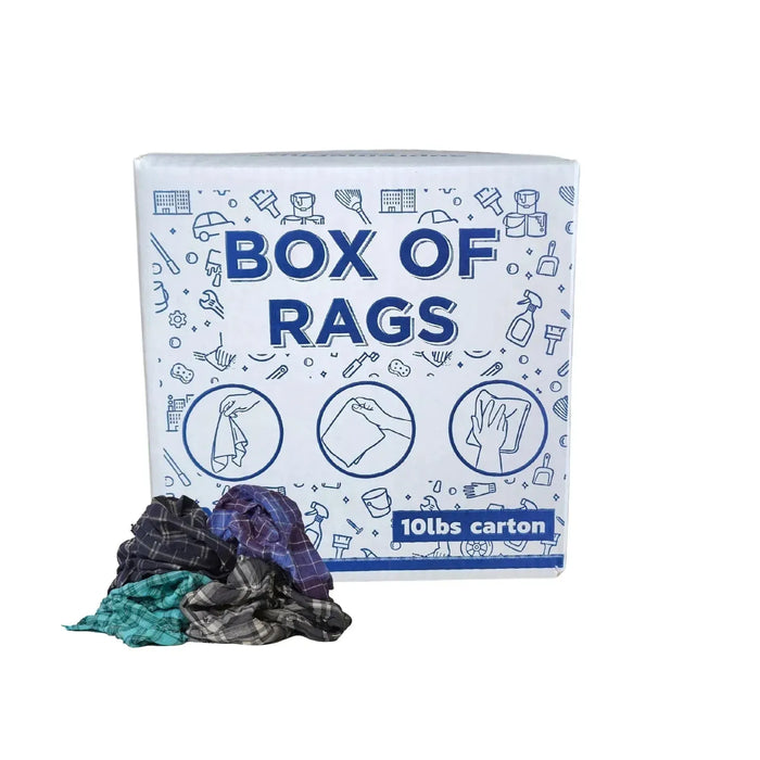 Recycled Color Flannel Cleaning Rags - 720lbs. Pallet - 72 x 10 lbs. Boxes - Wiping Hub