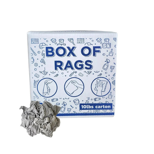 Recycled Gray Knit T-Shirt Cleaning Rags - 720 lbs. Pallet - 72 x 10 lbs. Boxes - Wiping Hub