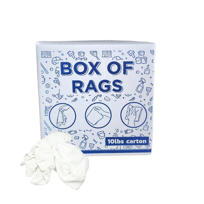 Recycled White Terry Cloth Rags 720 lbs. Pallet - 72 x 10 lbs. Boxes