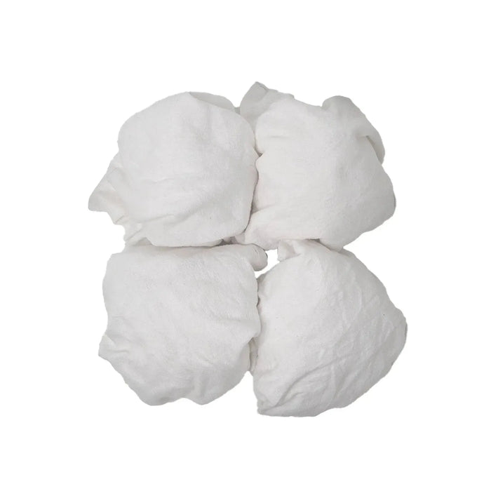Recycled White Flannel (Polishing) Cleaning Rags - 25 lbs. Bag - Wiping Hub