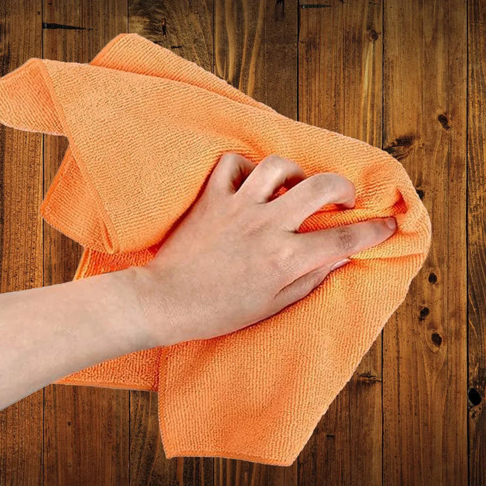 Color Microfiber Towels - Orange - 16" x 16" - 36 Counts