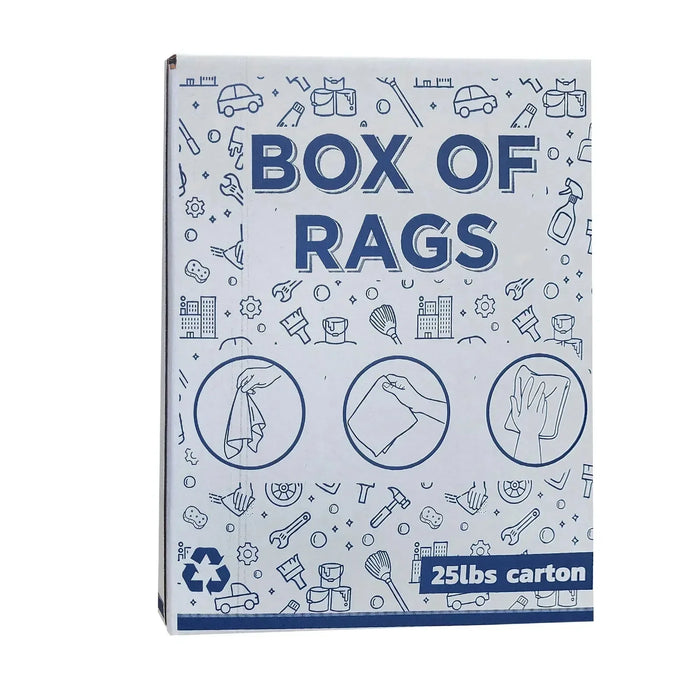 White Terry Towel 100% Cotton Cleaning Rags - 25 lbs. Box - Wiping Hub