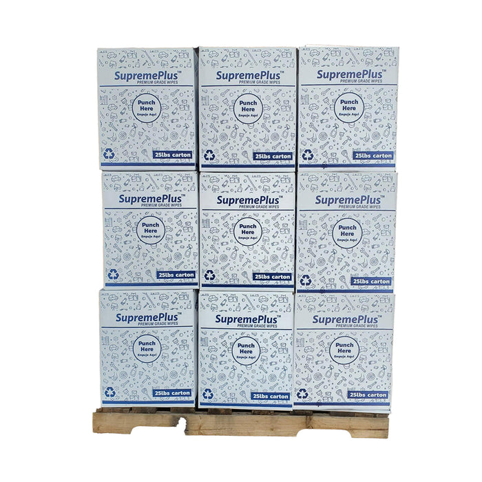 Recycled White Terry Cloth Rags 675 lbs. Pallet - 27 x 25 lbs. Boxes