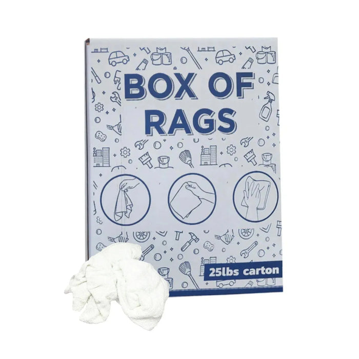 New White Terry Towel Rags – 675 lbs. Pallet - 27 x 25 lbs. Boxes