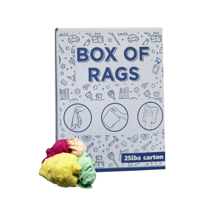 New Washed Multi-Color T-Shirt Wiping Rags – 25 lbs. Box  