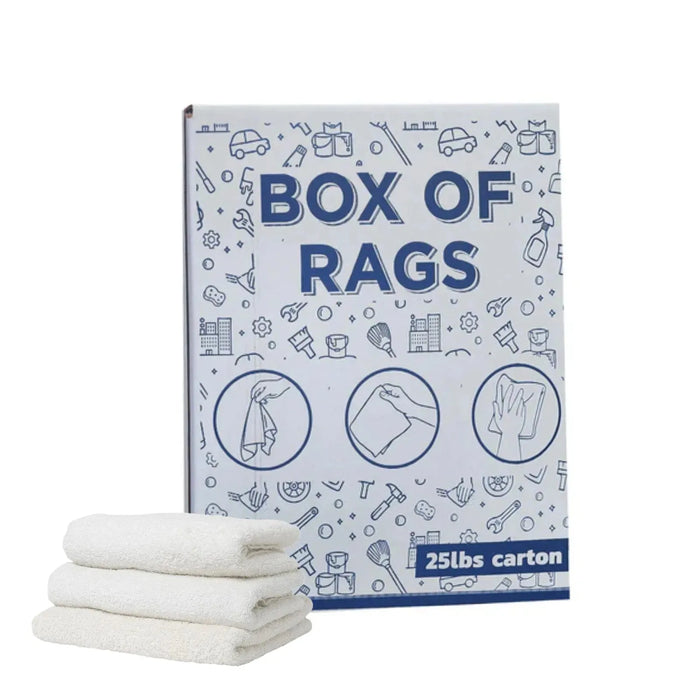 White Half Towel Cleaning Rags 20" x 20" - 675 lbs. Pallet - 27 x 25 lbs. Boxes