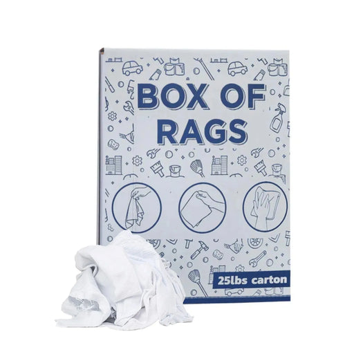 Bulk Medium Weight White T-Shirt Cleaning Rag - 675 lbs. Pallet - 27 x 25 lbs. Boxes - Wiping Hub