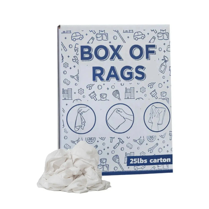 New White Flannel / Thermal Rags - 25 lbs. Box - Wiping Hub