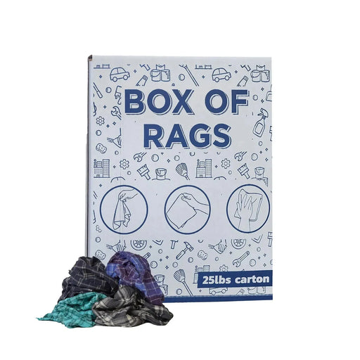 Recycled Color Flannel Cleaning Rags - 25 lbs. Box - Wiping Hub