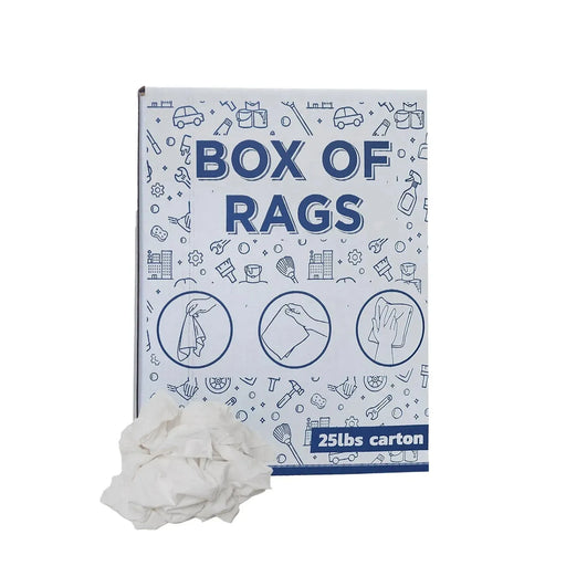 Recycled White Flannel (Polishing) Cleaning Rags - 675 lbs. Pallet - 27 x 25 lbs. Boxes - Wiping Hub