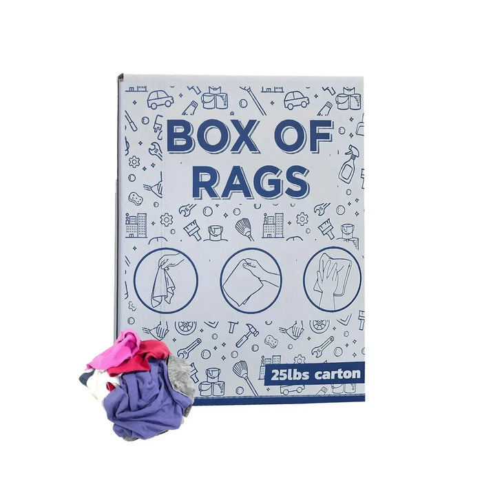 Recycled Color Linen Mixed Material Cleaning Rags 25 lbs. Box - Wiping Hub