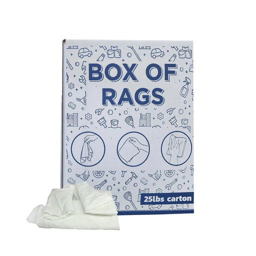 Recycled White Sheeting Cleaning Rags - 675 lbs. Pallet - 27 x 25 lbs. Boxes - Wiping Hub