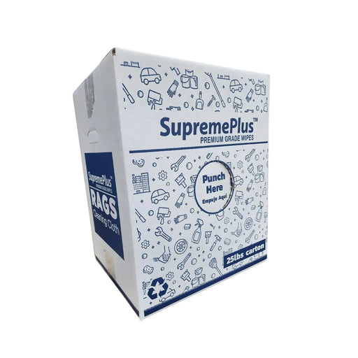 Recycled White Flannel (Polishing) Cleaning Rags - 25 lbs. Box - Wiping Hub