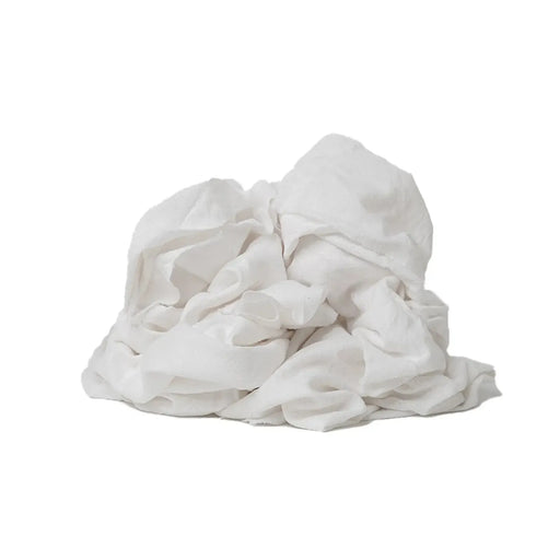 Recycled White Flannel (Polishing) Cleaning Rags - 25 lbs. Bag - Wiping Hub