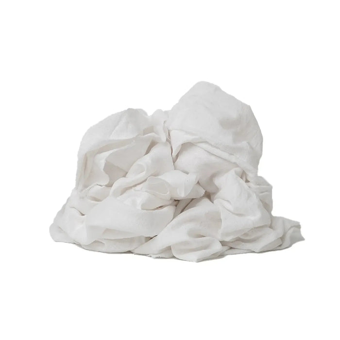 Recycled White Flannel (Polishing) Cleaning Rags - 25 lbs. Bag - Wiping Hub