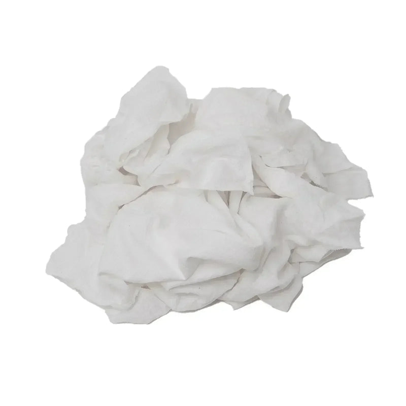 Recycled White Flannel (Polishing) Cleaning Rags - 25 lbs. Box - Wiping Hub