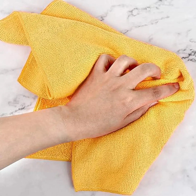 Color Microfiber Hand Towels - Yellow - 24" x 16" - 24 Counts