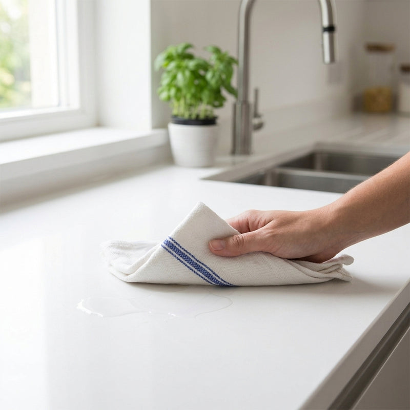 Herringbone White Kitchen Towels - 15" x 26"