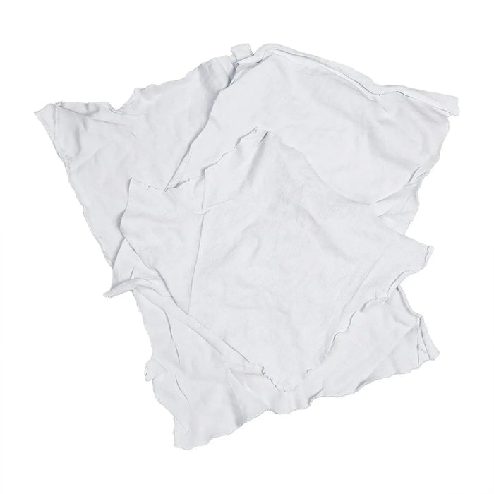 Bulk Medium Weight White T-Shirt Cleaning Rag - 600 lbs. Pallet - 12 x 50 lbs. Boxes - Wiping Hub