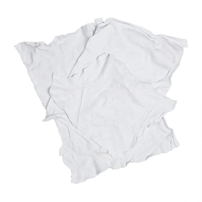 Medium Weight White New T-Shirt Wiping Rags - Wiping Hub