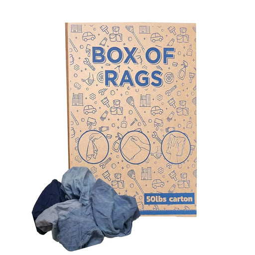 Recycled Denim Cloth Material Cleaning Rags - 600 lbs. Pallet - 12 x 50 lbs. Boxes - Wiping Hub