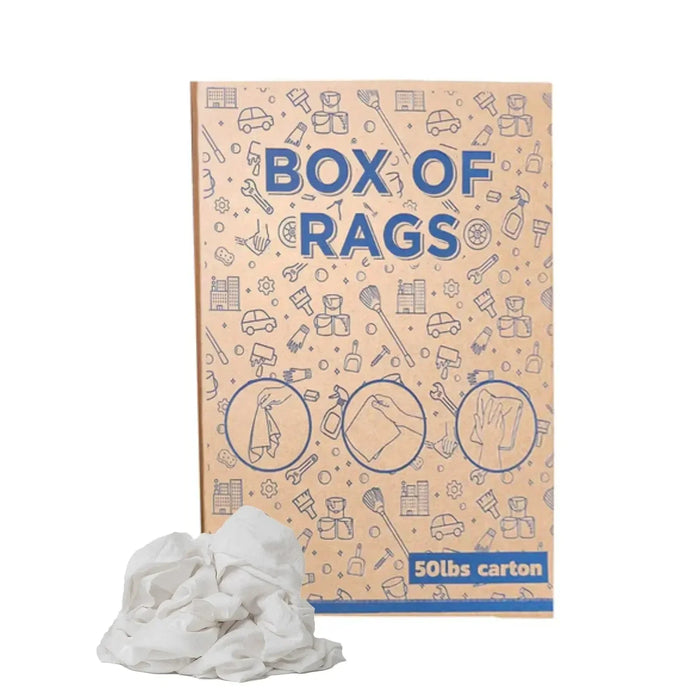 Bulk New White Flannel / Thermal Rags - 600 lbs. Pallet - 12 x 50 lbs. Boxes - Wiping Hub