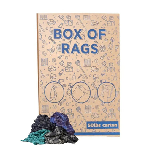 Recycled Color Flannel Cleaning Rags  - 50 lbs. Box - Wiping Hub