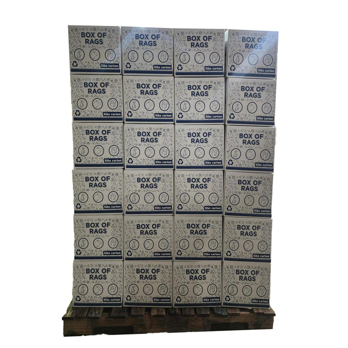 Recycled White Terry Cloth Rags 600 lbs. Pallet - 120 x 5 lbs. Boxes