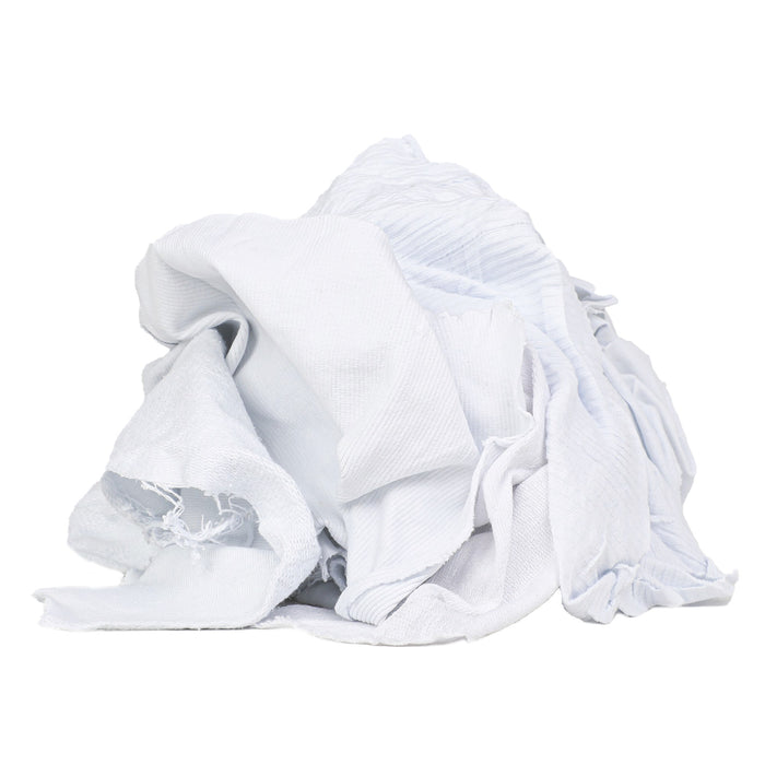 Medium Weight White New T-Shirt Wiping Rags – 10 lbs. Bag  