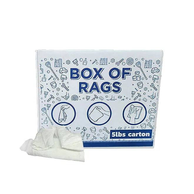 White Sheeting Rags - 600 lbs. Pallet - 120 x 5 lbs. Boxes