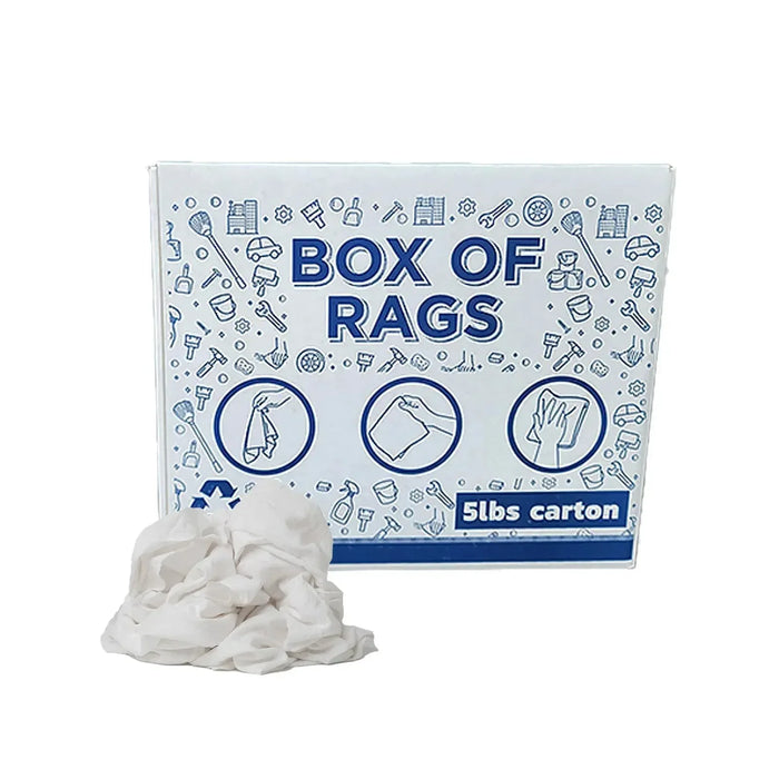 Bulk New White Flannel / Thermal Rags - 600 lbs. Pallet - 120 x 5 lbs. Boxes - Wiping Hub