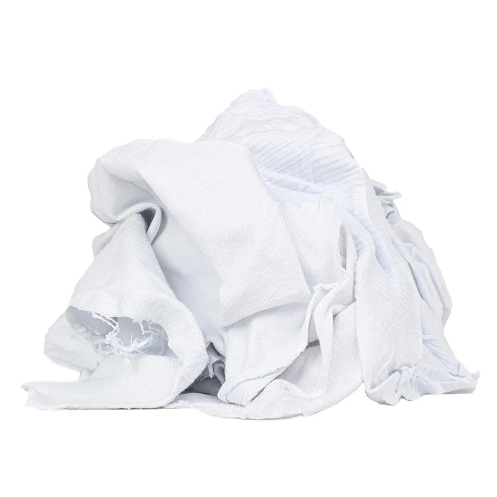 Bulk Medium Weight White T-Shirt Cleaning Rag - 960 lbs. Pallet - 96 x 10 lbs. Bags