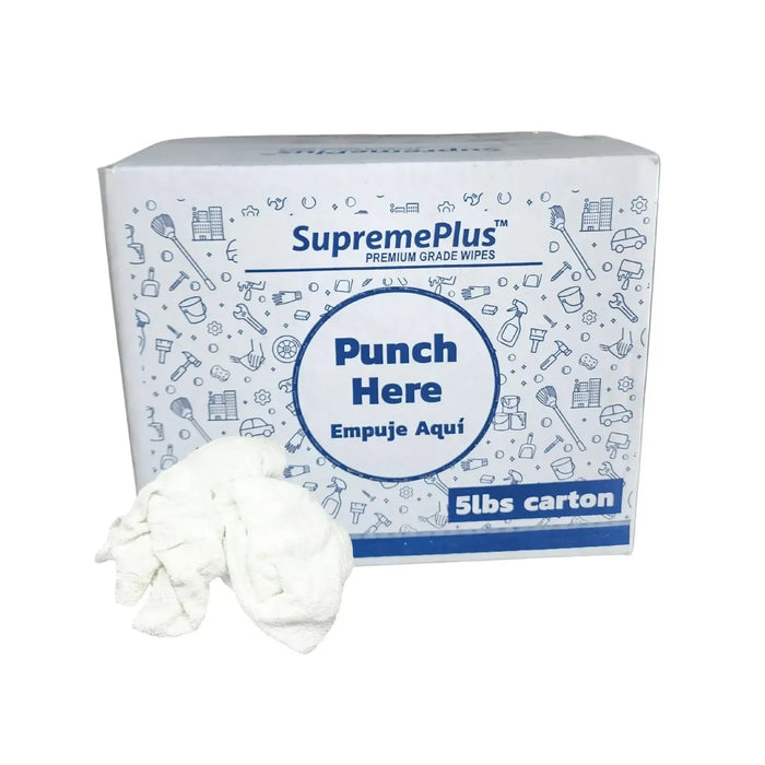 Recycled White Terry Towel Rags - Wiping Hub