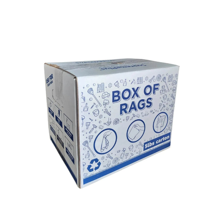 Recycled Color Flannel Cleaning Rags - 5 lbs. Box - Wiping Hub