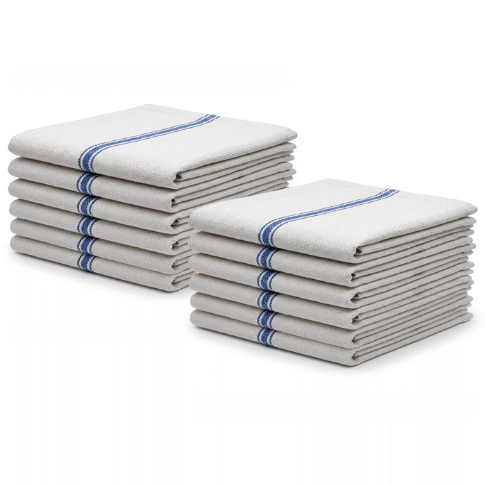 Herringbone White Kitchen Towels - 15" x 26"