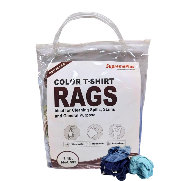 Color Knit T-Shirt Rags 1 lb. Bag Pack of 24