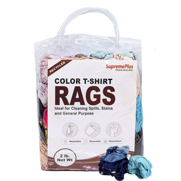 Color Knit T-Shirt Rags 2 lbs. Bag Pack of 12