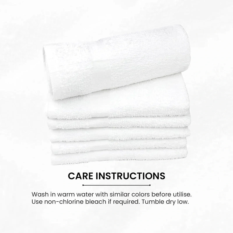 Economy White Bath Towels - 22" x 44" - Wiping Hub