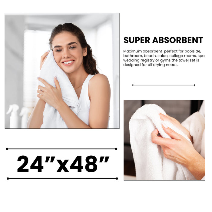 Economy White Terry Bath Towels 24x48