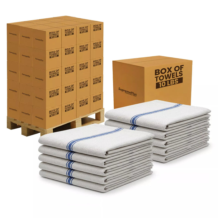 Bulk New Color Stripe Heavyweight Kitchen Towels  - 720 lbs. Pallet - 72 x 10 lbs. Boxes