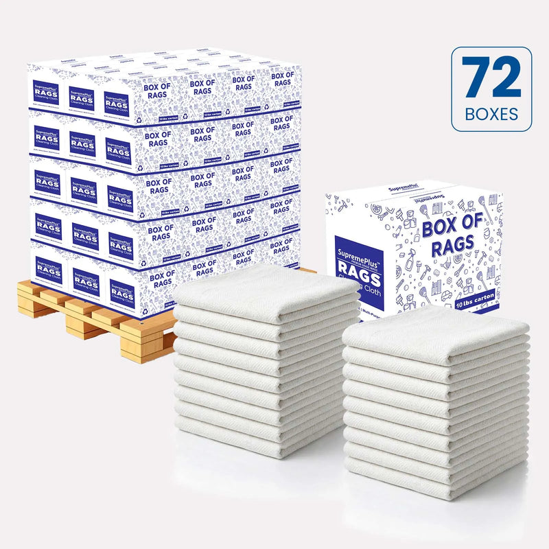 White Cotton Rags-Heavyweight Size in 18” x 18”
