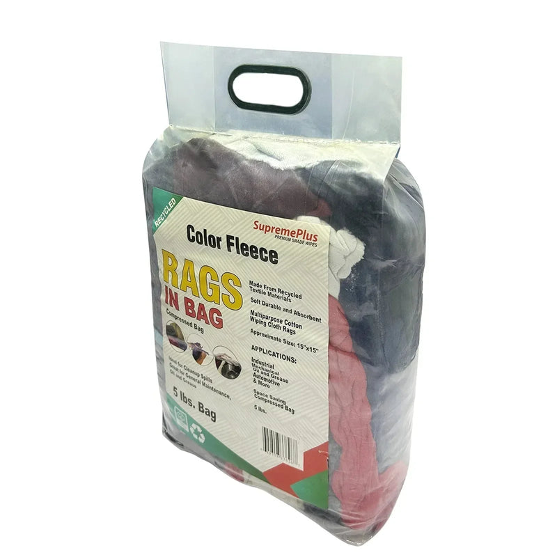 Recycled Color Sweatshirt Cleaning Rags 5 lbs. Bag - Wiping Hub