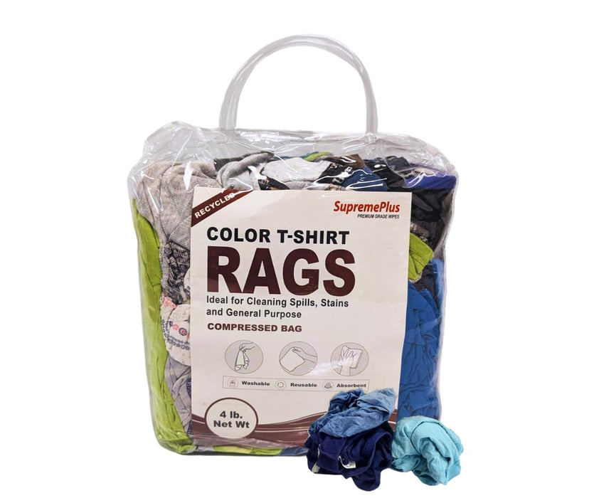 Color Knit T-Shirt Rags 4 lbs. Bag Pack of 6