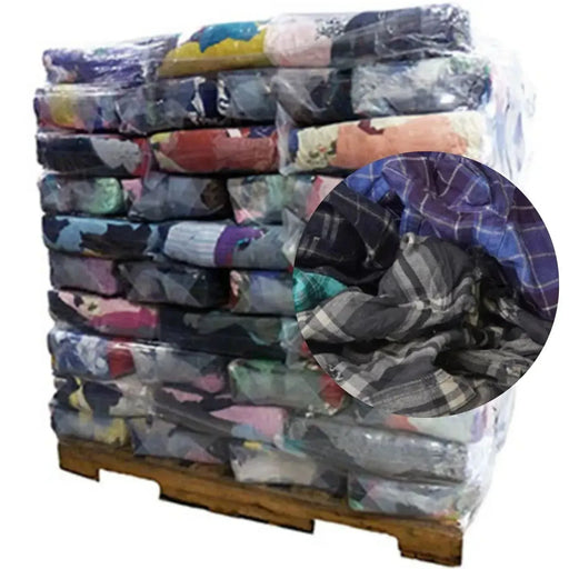 Recycled Color Flannel Cleaning Rags - 1000 lbs. Pallet - 40 x 25 lbs. Bags - Wiping Hub
