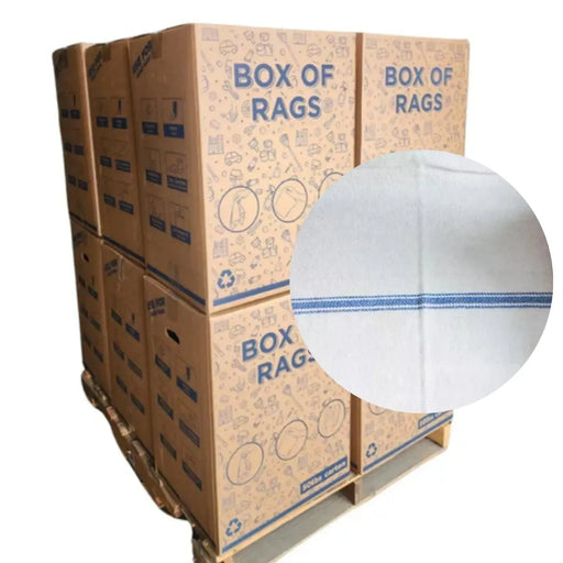 Bulk New Color Stripe Heavyweight Kitchen Towels - 600 lbs. Pallet - 12 x 50 lbs. Boxes - Wiping Hub