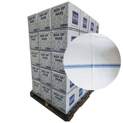 Bulk New Color Stripe Heavyweight Kitchen Towels  - 720 lbs. Pallet - 72 x 10 lbs. Boxes - Wiping Hub